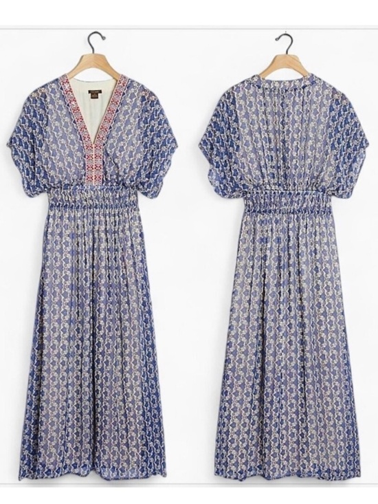 Vineet Bahl Dresses & Skirts - Vineet Bahl Anthropologie Oda Embroidered Maxi Dress